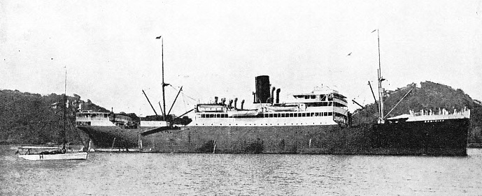 N THE WEST INDIES. The Pacific Moon (left) near the SS Dominica, in the harbour of Port Castries, St. Lucia