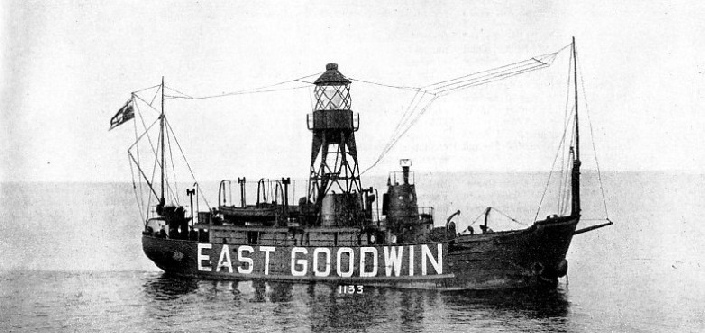 The EAST GOODWIN LIGHTSHIP is situated about one and a half miles east of the Goodwin Sands