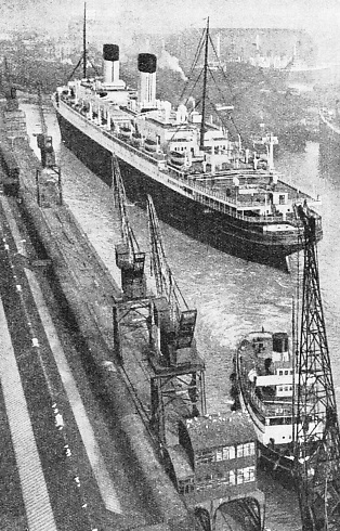 The Homeric being berthed in the Ocean Dock Southampton