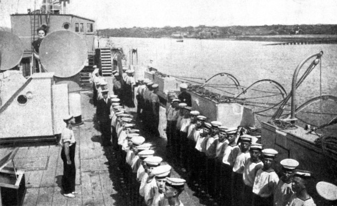 ON BOARD THE TRAINING SHIP WARSPITE moored off Grays Essex